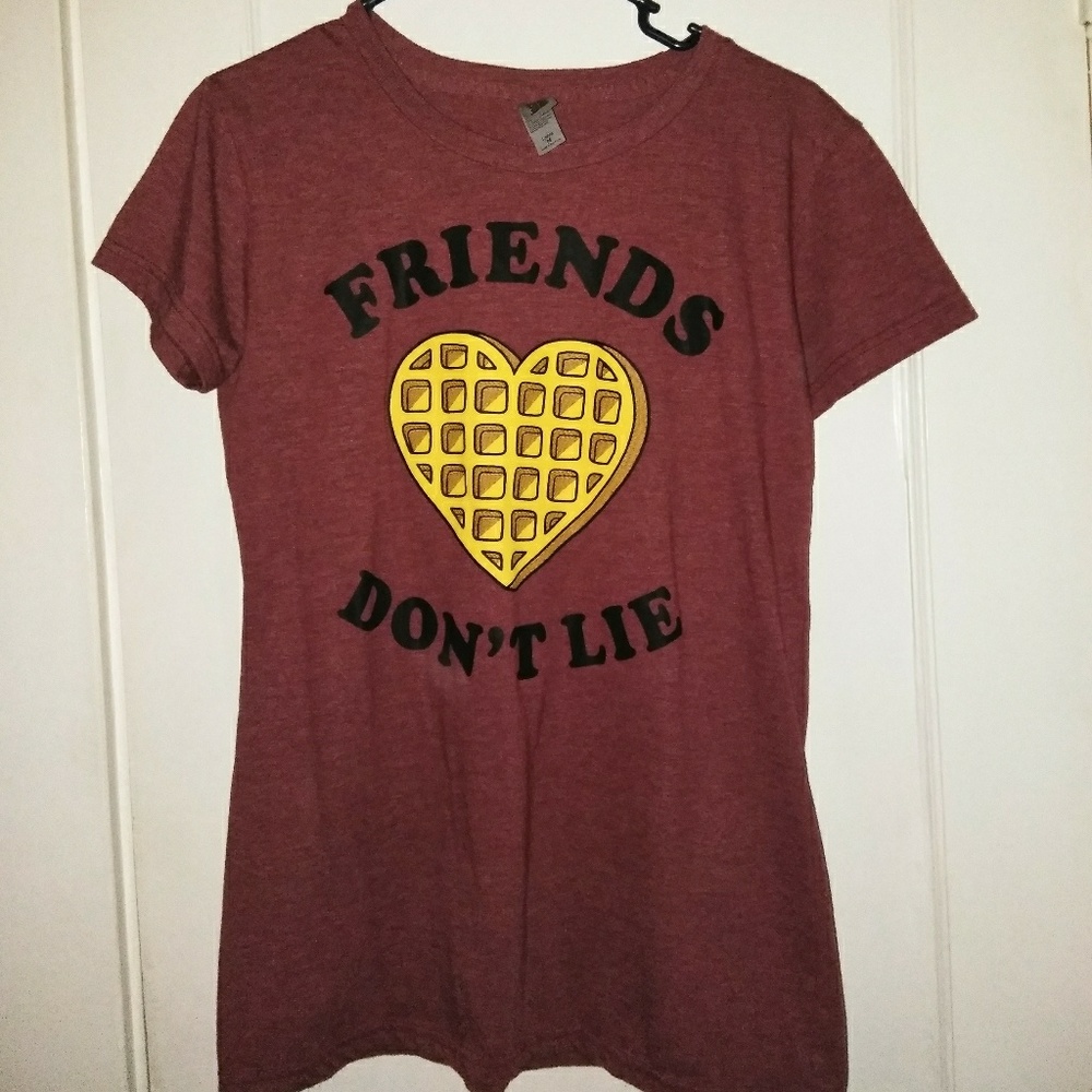 Maroon stranger things friends tshirt